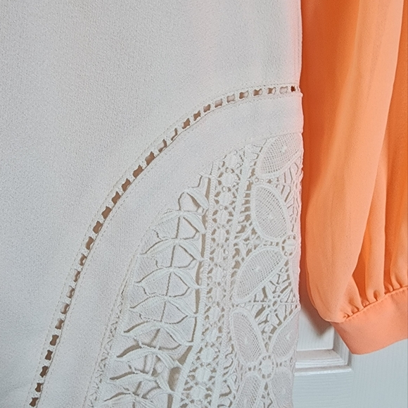 Gorgeous romper. Willy Jay's. Size S. Neon orange top and Ivory shorts. - Picture 2 of 7